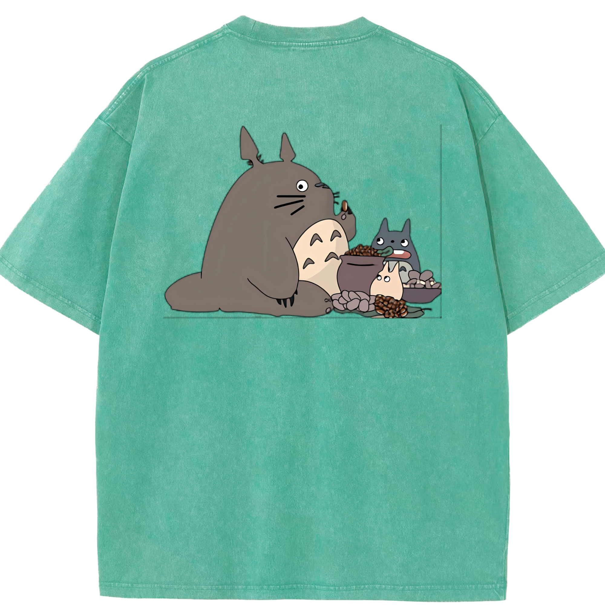 （画像用） となりのトトロ 草壁メイ 草壁サツキ My Neighbor Totoro Satsuki Kusakabe Mei Kusakabe 綿100% ヴィンテージ風 半袖Tシャツ（背面プリント）